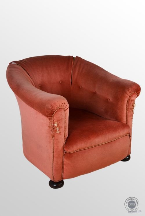 Victorian Antique Armchair Tub Arm Club Chair for Re-upholstery Re-covering