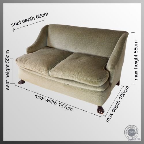 fig 1. Antique Victorian Couch Settee Sofa 2 or 3 Seater Lions Paws Feet c1880