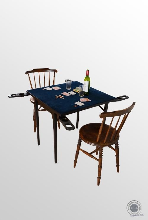 Antique Folding Card Games Fold Away Table C1900