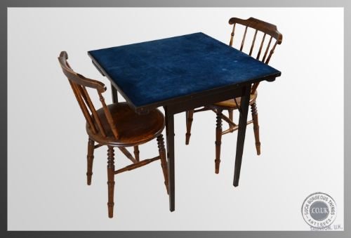 fig 2. Antique Folding Card Games Fold Away Table c1900