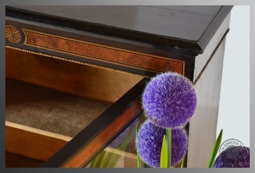 fig 2. Antique Pier Cabinet Victorian Ebonised Glazed Display Ormolu Mounts c1870