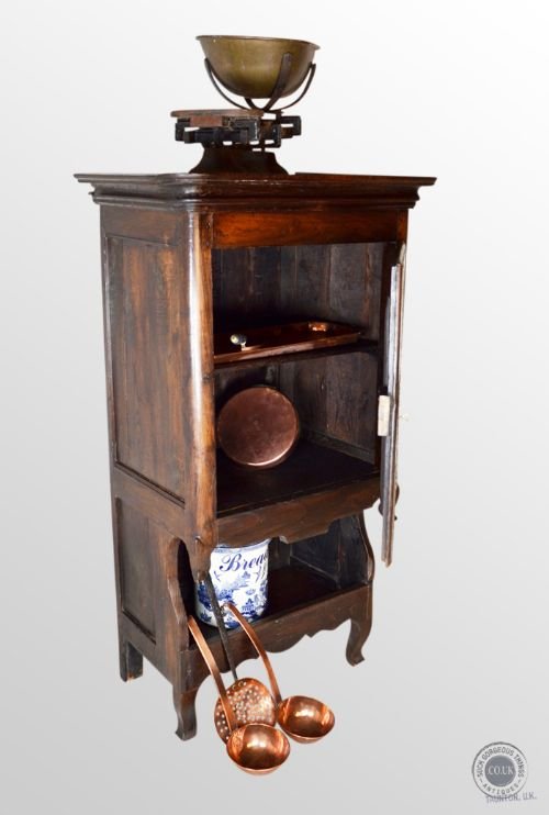 Antique French Provincial Oak Kitchen Pantry Storage Cabinet Cupboard C1800