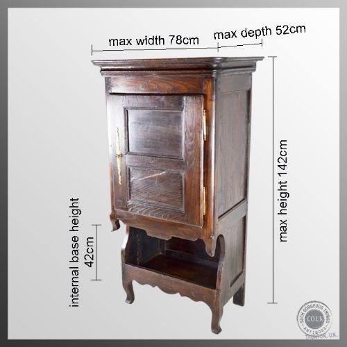 fig 1. Antique French Provincial Oak Kitchen Pantry Storage Cabinet Cupboard c1800