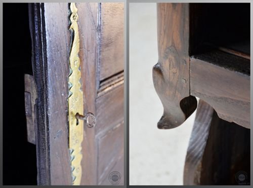 fig 2. Antique French Provincial Oak Kitchen Pantry Storage Cabinet Cupboard c1800