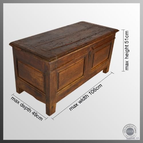 fig 1. Antique French Walnut Coffer Chest Trunk Box c1700
