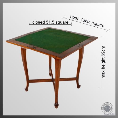 fig 1. Antique Games & Card Table Envelope Fold Over in Oak Edwardian c1910