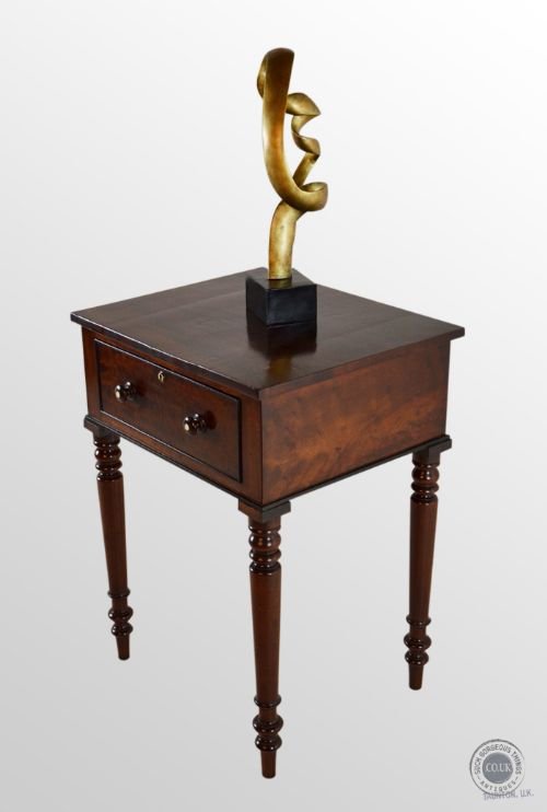 Antique Regency Single Drawer Side Work Lamp Console Table Ebony Strung C1820