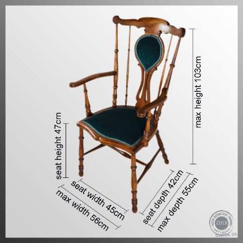fig 1. Antique High Back Reading Fireside Chair Country Kitchen Windsor Armchair c1880