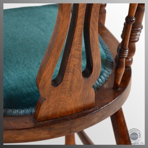 fig 3. Antique High Back Reading Fireside Chair Country Kitchen Windsor Armchair c1880