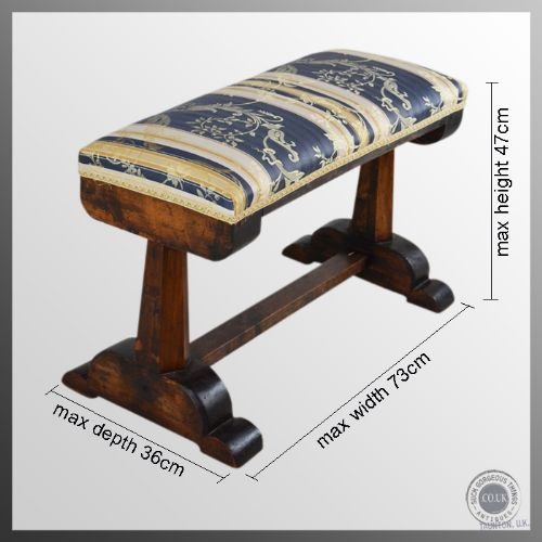 fig 1. Bench Seat Duet Stool Antique Upholstered Porters Settle c1900