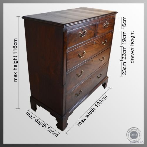 fig 1. Antique Chest Drawers Tallboy Campaign Split 2 Piece Georgian Mahogany c1760