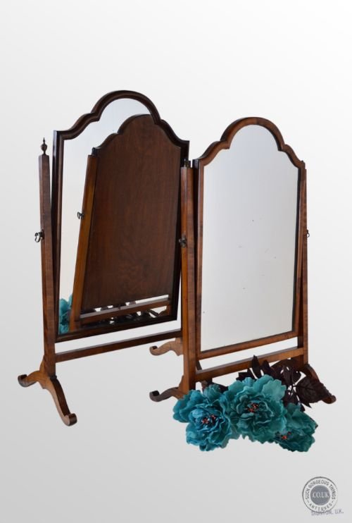 Pair of Antique Dressing Vanity Swing Cosmetic Mirrors C1890