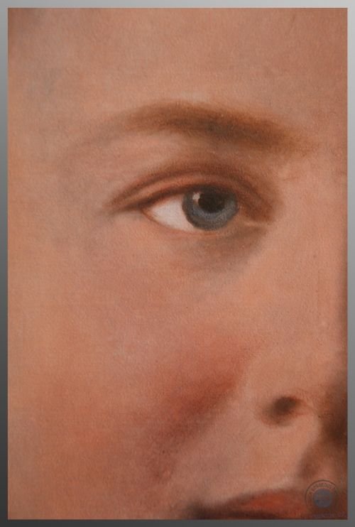 fig 3. Large Antique Art Oil Portrait Painting on Canvas Original English School c1898