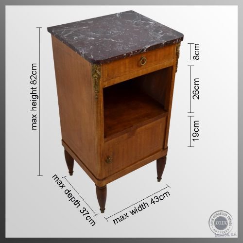 fig 1. Antique Side Cabinet Marble Top Display Lamp Table c1900