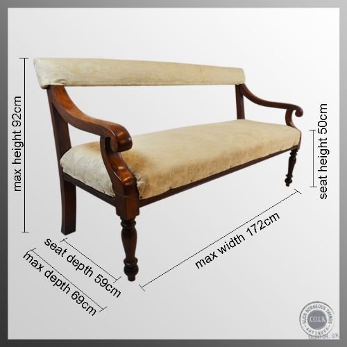 fig 1. Antique Upholstered Bench Sofa Couch Seat Settee Settle Victorian c1860