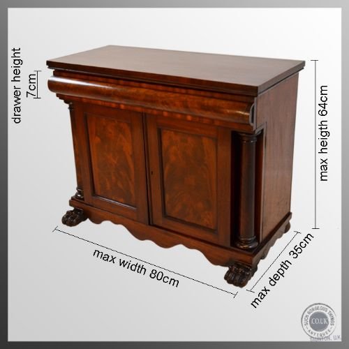 fig 1. Antique Cabinet Regency Period Small Mahogany Chiffonier c1830
