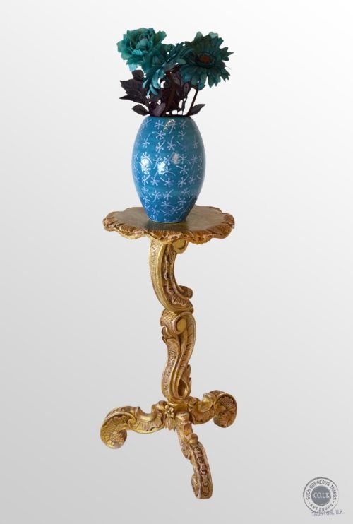 Antique Torchere Vase Plant Lamp Display Stand Ornate Carved Gilt C1870