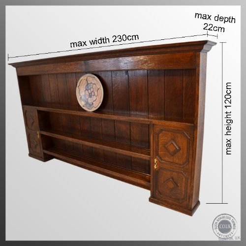 fig 1. Antique Georgian Large Oak Plate Rack Dresser Top c1800