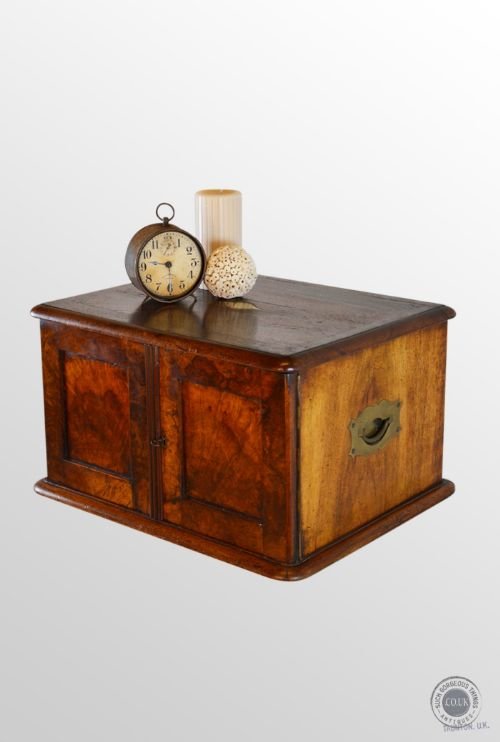 Antique Walnut Specimen Drawers Small Collectors Canteen Chest C1900
