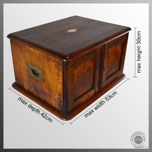 fig 1. Antique Walnut Specimen Drawers Small Collectors Canteen Chest c1900