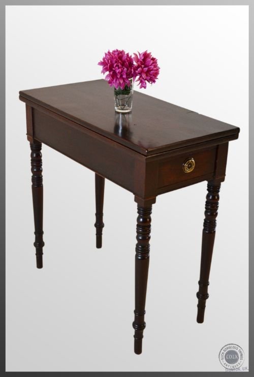 fig 2. Antique Regency Tea Console Lamp Hall Folding Table c1820