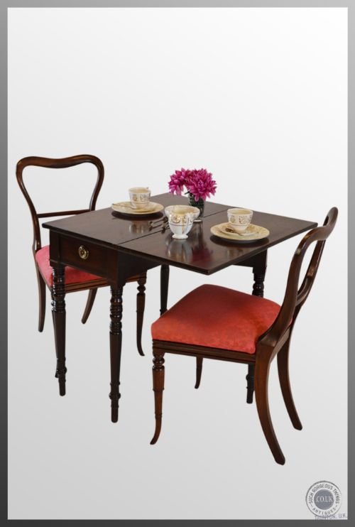 fig 3. Antique Regency Tea Console Lamp Hall Folding Table c1820