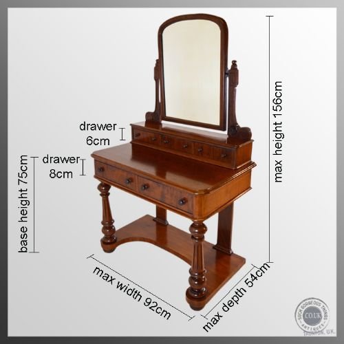 fig 1. Antique Victorian Dressing Table Duchess Vanity Stand Mahogany c1870