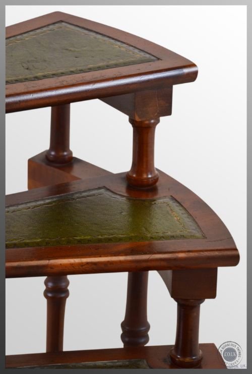fig 2. Antique Yew Library Steps Circular Step Ladder c1900
