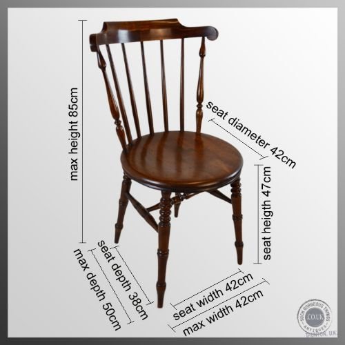 fig 1. Set Four 4 Kitchen Dining Antique Windsor Chairs c1900