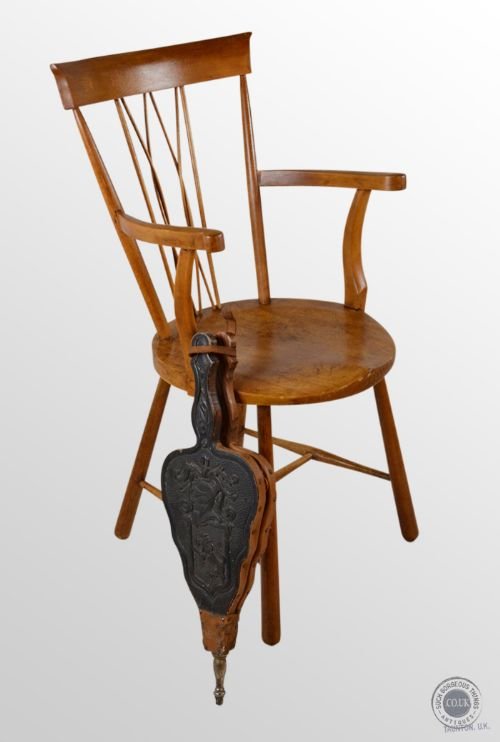 Antique Stick Back Reading Fireside Chair Country Kitchen Windsor Armchair C1900