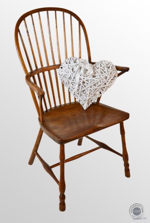 Antique Thames Valley Windsor Armchair Double Bow Chair Elm Yew Ash C1780