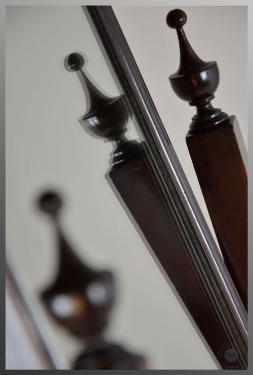 fig 2. Antique Victorian Cheval Glass English Dressing Tall Floor Mirror c1890