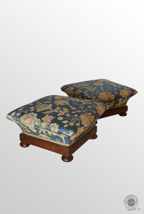 Antique Pair of Foot Stools Footstool Foot Gout Rest Regency C1820