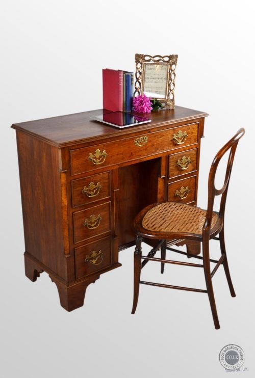 Antique Pedestal Knee Hole Writing Table Desk Bureau C1880