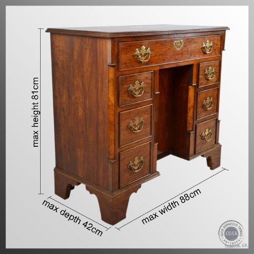 fig 1. Antique Pedestal Knee Hole Writing Table Desk Bureau c1880