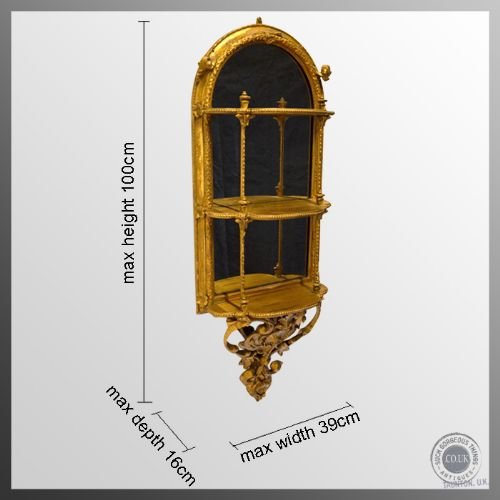 fig 1. Antique Wall Mirror Etagere Giltwood Display Regency c1820