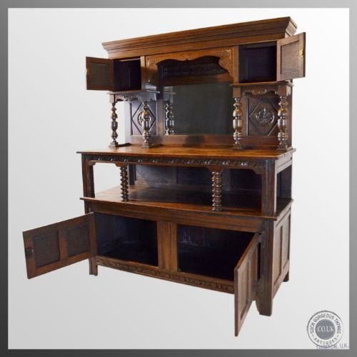fig 3. Antique Oak Large Welsh Country Dresser Kitchen Buffet Cabinet c1880