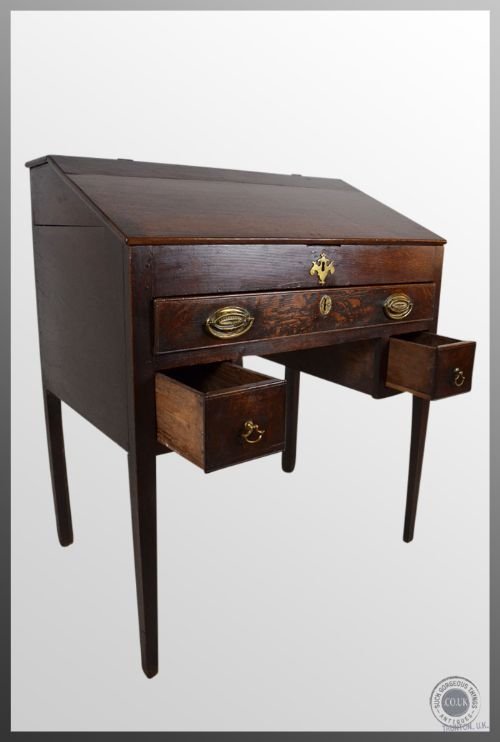 fig 2. Antique Oak Desk Writing Bureau English 17th Century
