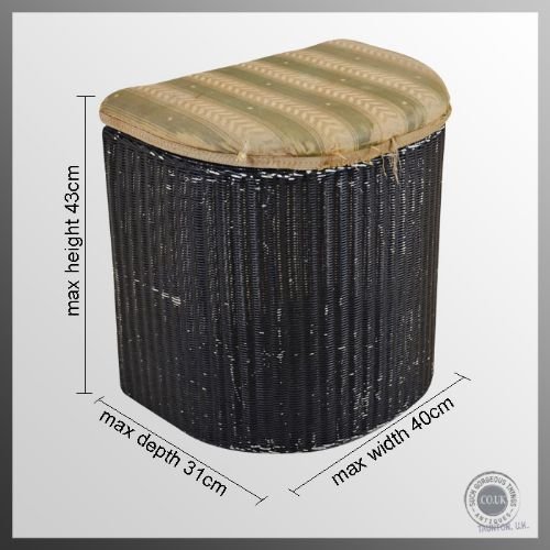 fig 1. Lloyd Loom Antique Linen Washing Basket Art Deco c1930 Lusty Classic Design