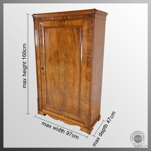fig 1. Antique Wardrobe Austrian Armoire Linen Press Cabinet Cupboard Mahogany c1880