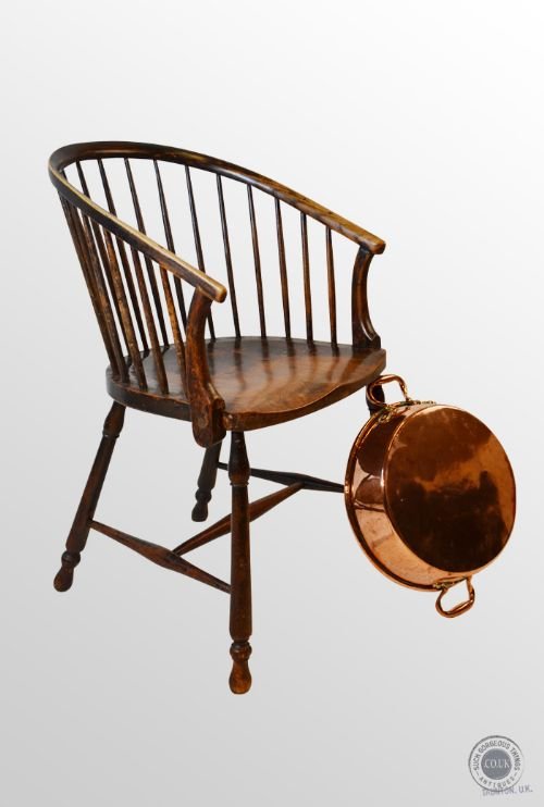 Antique Windsor Bow Smokers Armchair Country Stick Chair Ash & Beech C1880