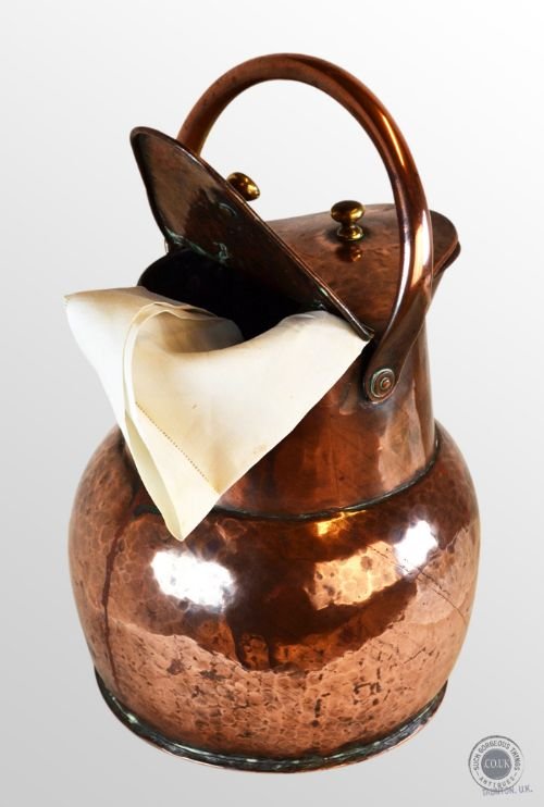 Antique Copper Georgian English Country Creaming Jug with Lid C1800