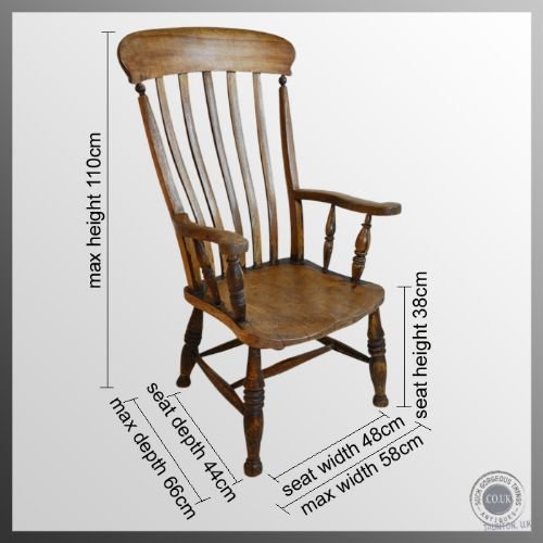fig 1. Antique Windsor Lath Back Chair Victorian Country Elm Stick Armchair c1890