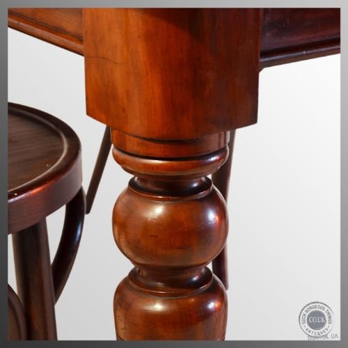 fig 3. Antique Kitchen Dining Table Original Victorian Mahogany 6 Six Seater - c1870