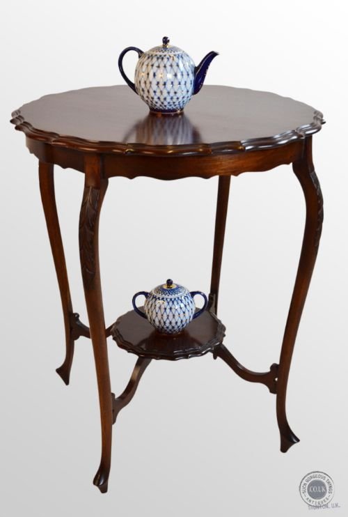 Antique Wine Lamp Side Occasional Victorian Mahogany Table C1890