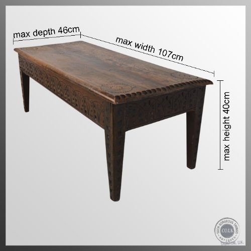 fig 1. Antique Low Walnut Table English Georgian Magazine Coffee Occasional Side c1750
