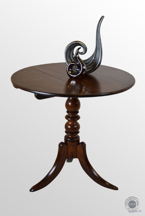Antique Oak Wine Lamp Side Occasional Round Table English Georgian C1800