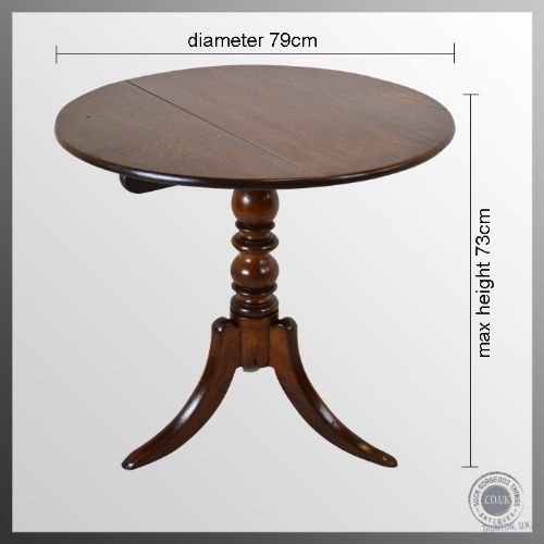 fig 1. Antique Oak Wine Lamp Side Occasional Round Table English Georgian c1800