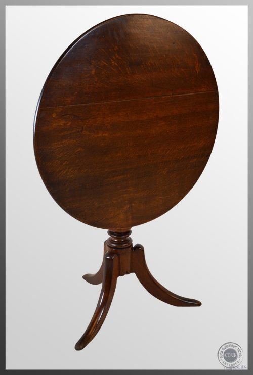 fig 2. Antique Oak Wine Lamp Side Occasional Round Table English Georgian c1800
