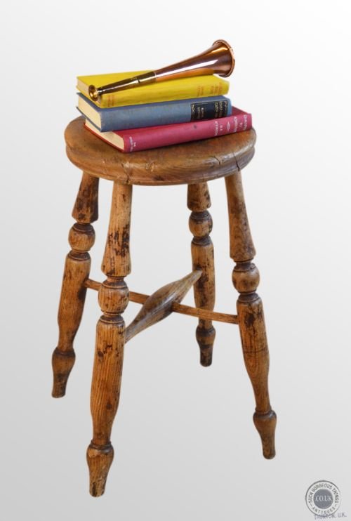 Antique Elm Artists Seat Painters Easel Stool C1800